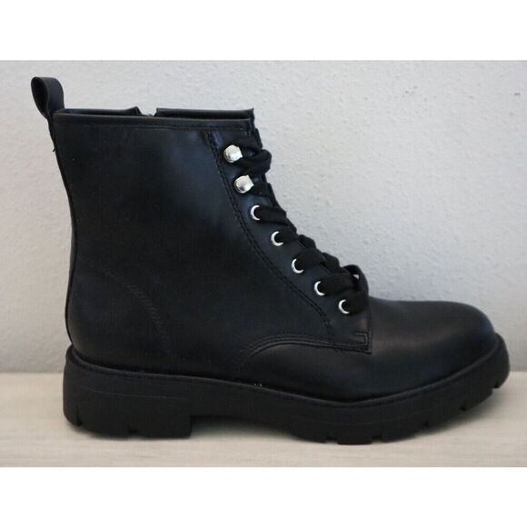 Madden Girl Women's Sz 10M Black Gwinn Side Zip Ankle High Lace-Up Combat Boots - Picture 8 of 10